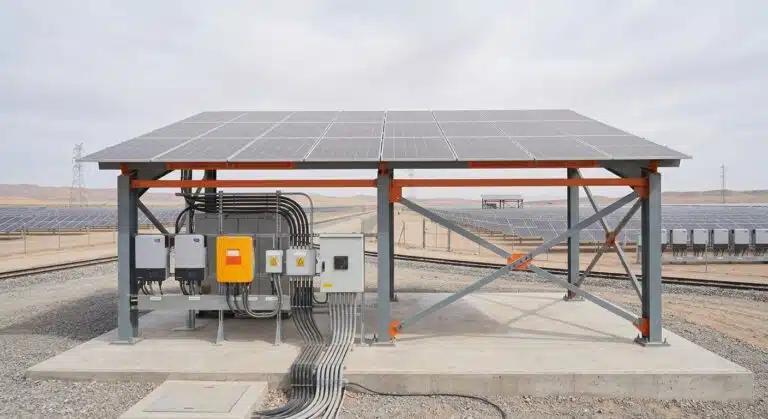 Shelter photovoltaïque ARMEL ENR sur une centrale solaire